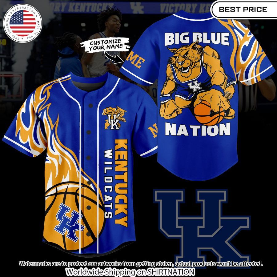 Kentucky Wildcats Big Blue Nation Custom Baseball Jersey
