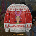 Knitting Pattern Bob’S Burgers 3D Print Ugly Christmas Sweater