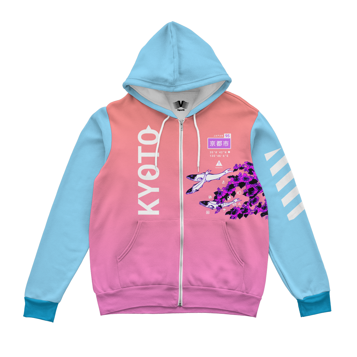 Kyoto Koi Zip Up Hoodie