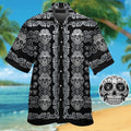 Las Vegas Raidersskull Short Sleeve Button Up Tropical Hawaiian Shirt VER01