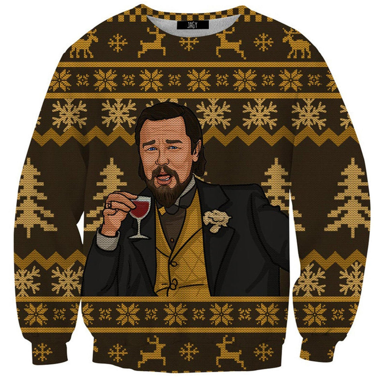 Laughing Leo Memes Woolen Sweater Ugly Christmas Sweater