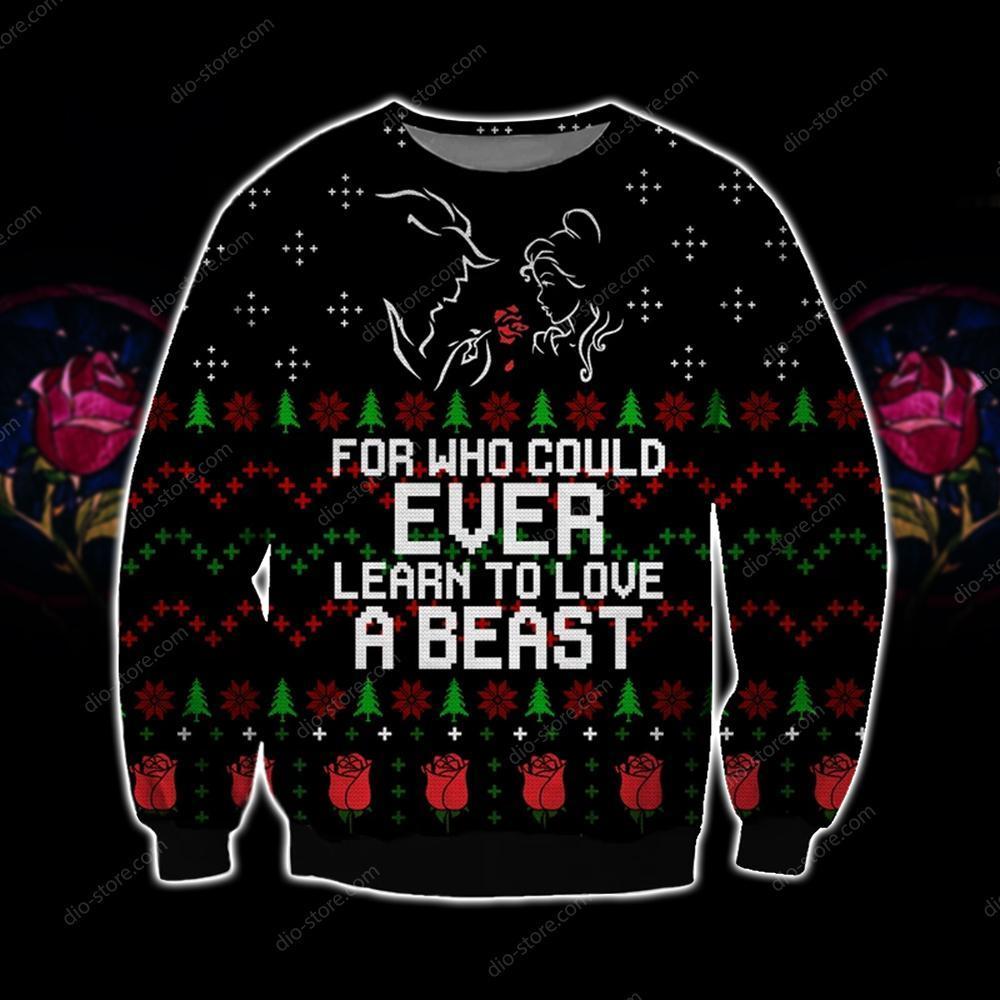 Learn To Love A Beast Knitting Pattern 3D Print Ugly Christmas Sweater