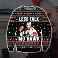 Less Talk More Mohawk Knitting Pattern 3D Print Ugly Christmas Sweater