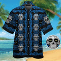 Los Angeles Chargersskull Short Sleeve Button Up Tropical Hawaiian Shirt VER02