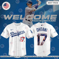 Los Angeles Dodgers Ohtani 17 Signature Baseball Jersey