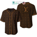 BEST Louis Vuittion Luxury Brand LV logo brown pattern Baseball Jersey