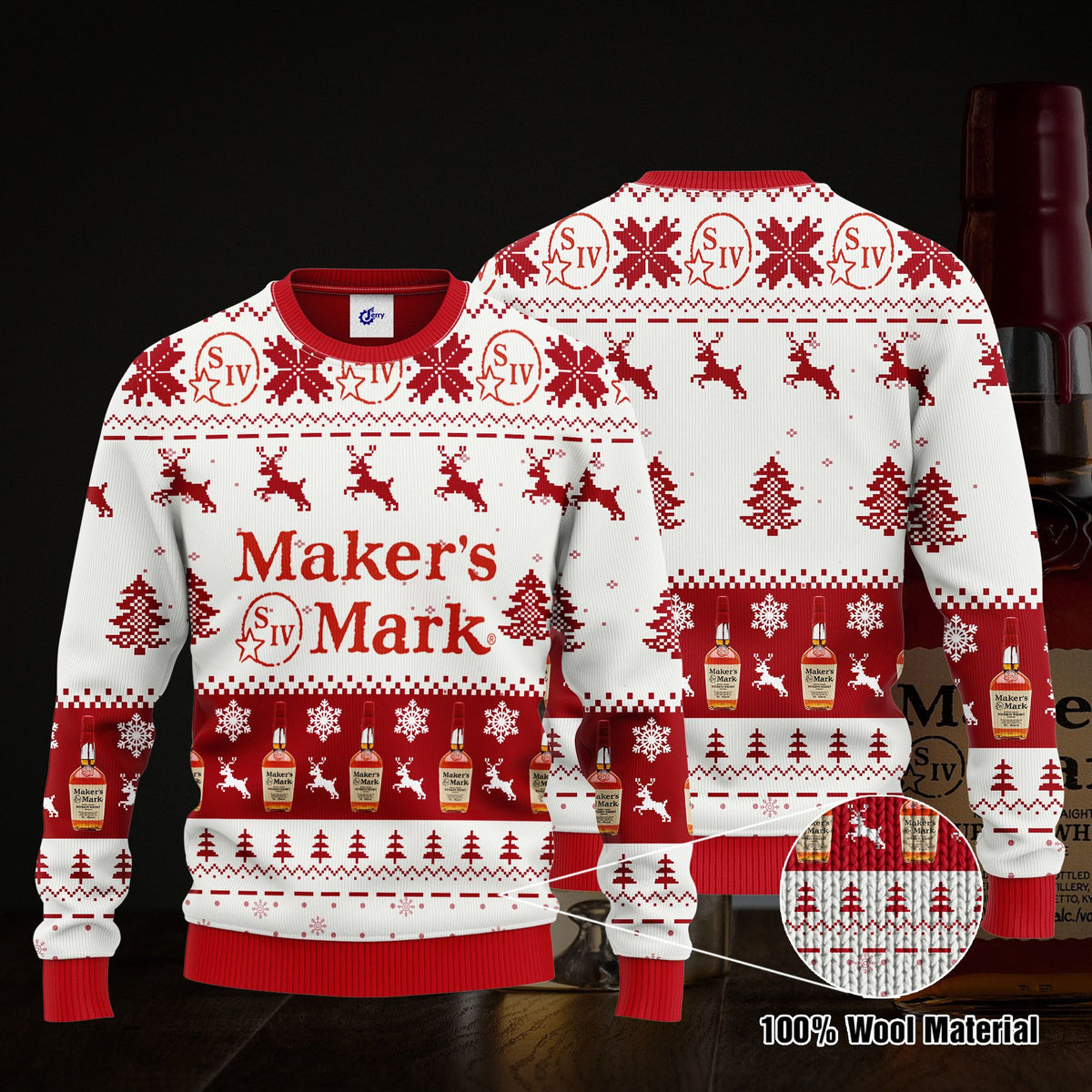 Maker’s Mark 3D Print Ugly Christmas Sweater, Hoodie, Zip Hoodie, Bomber Jacket