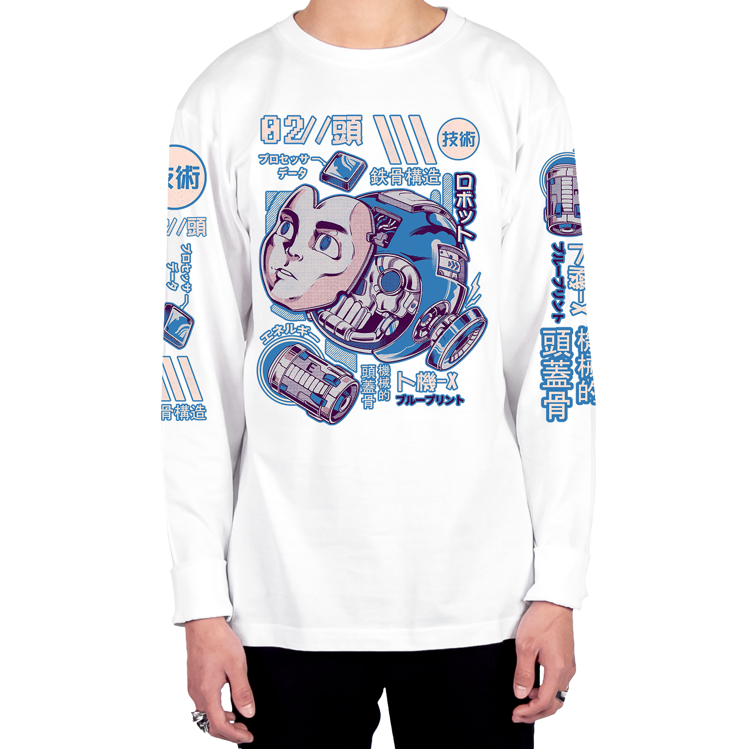 Mega's Head Long Sleeve Tee