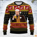 Men’s Leo Laughing Meme Drinking Ugly Christmas Sweater