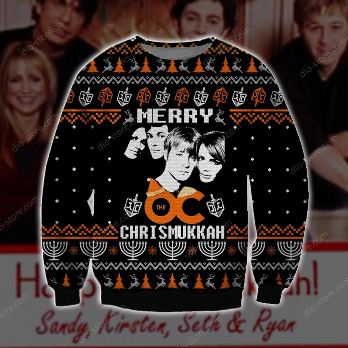 Merry Chrismukka Knitting Pattern 3D Print Ugly Christmas Sweater