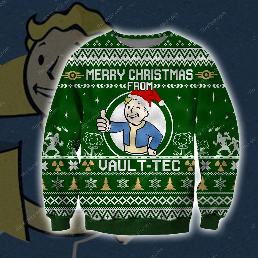 Merry Christmas From Vault Tec Knitting Pattern 3D Print Ugly Christmas Sweater