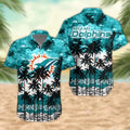Miami Dolphins Palm Trees Sunset Hawaiian Shirt