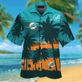 Miami Dolphins Short Sleeve Button Up Tropical Hawaiian Shirt VER019