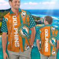 Miami Dolphins Short Sleeve Button Up Tropical Hawaiian Shirt VER025