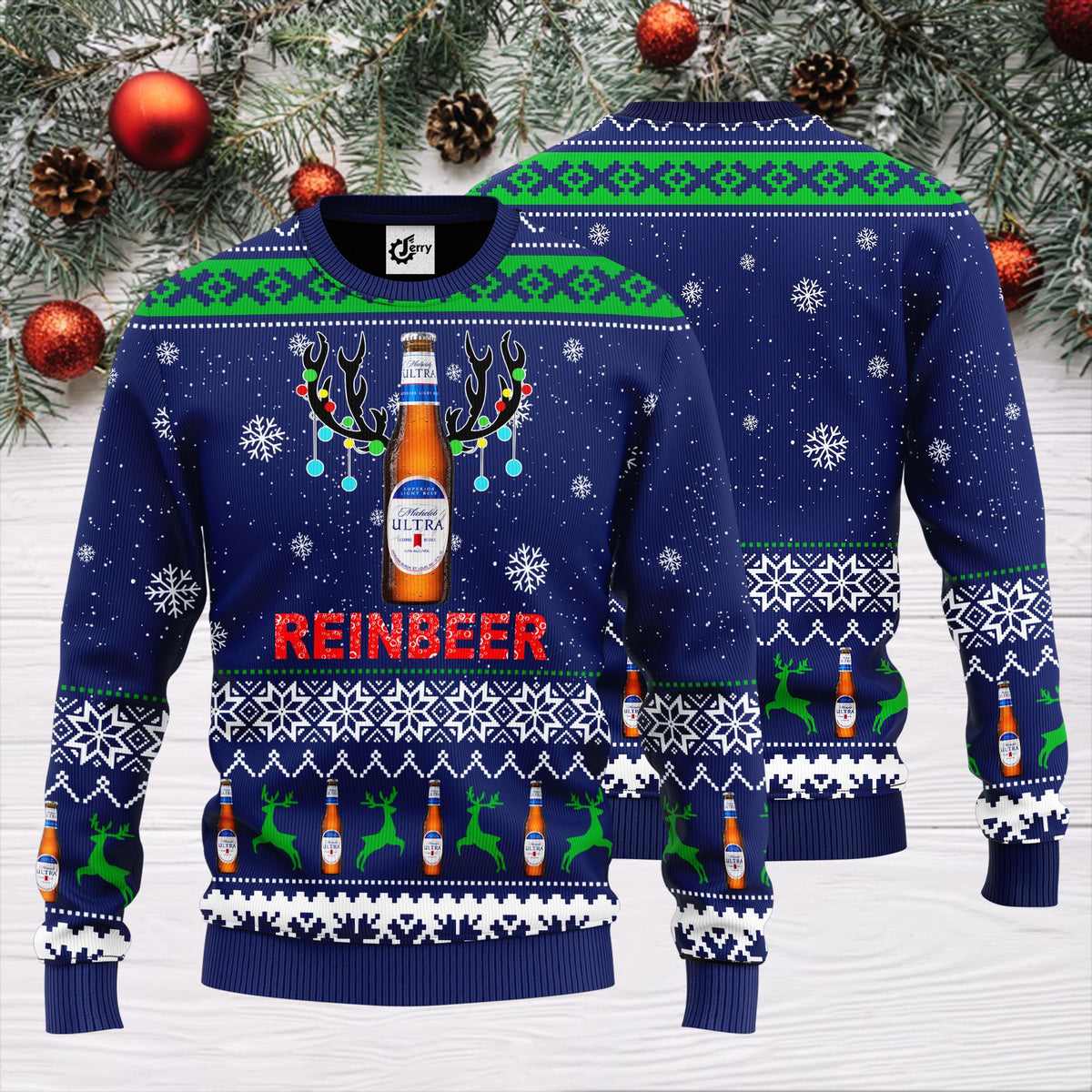 Michelob Ultra Reinbeer Ugly Christmas Sweater