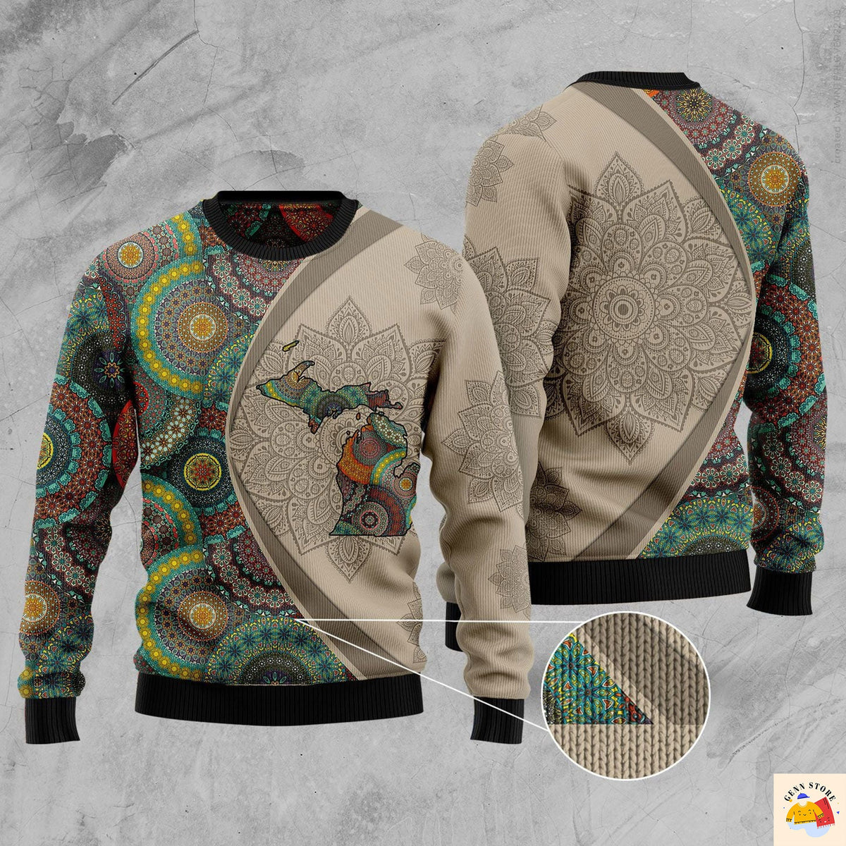 Michigan Mandala Ugly Christmas Sweater