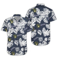 Milwaukee Brewers Hawaiian Shirt Brewers Name Tropical Palm Leaves Black Hawaii Shirt Milwaukee Brewers Aloha Shirt