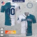 MLB Seattle Mariners Mix jersey Style Custom Polo