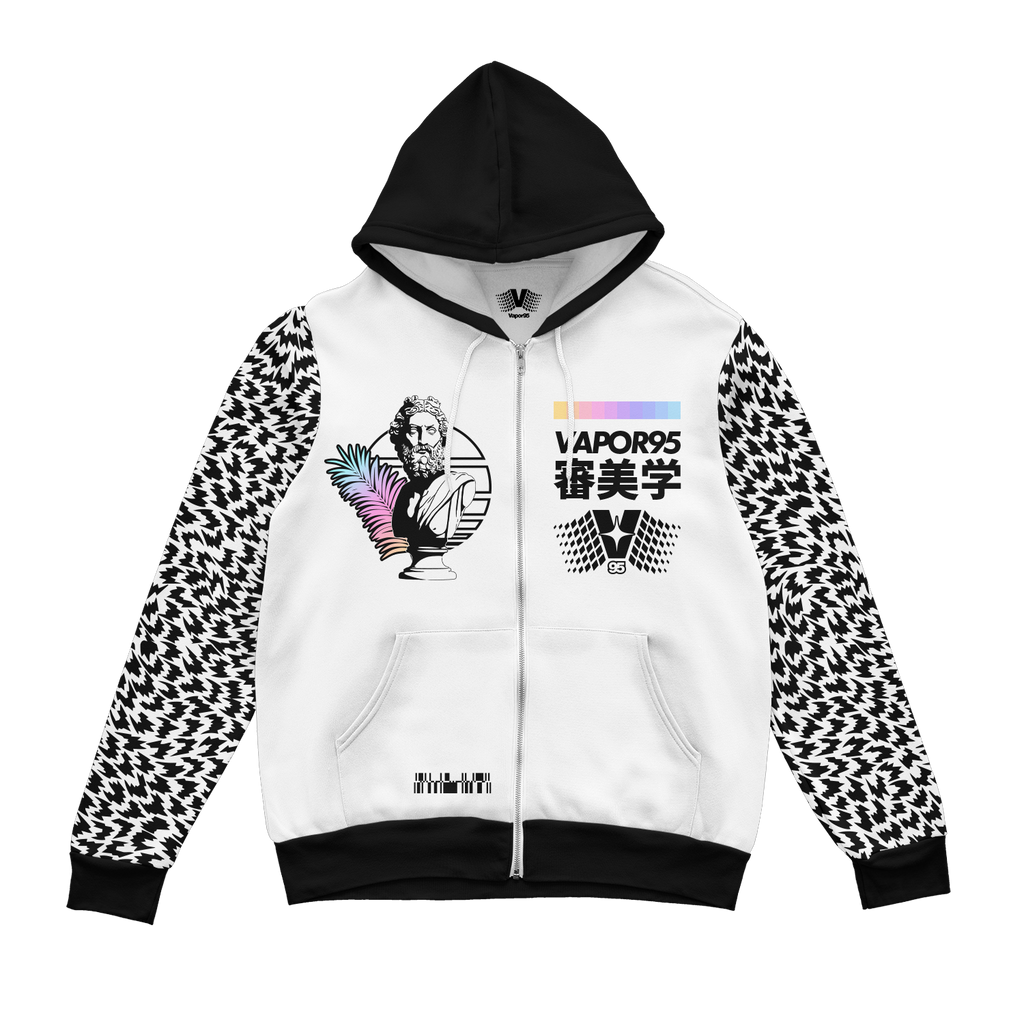 Natural Ruler Zip Up Hoodie