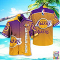 NBA Los Angeles Lakers Golden Purple Gradient Hawaiian Shirt