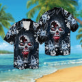 New England Patriotsskull Short Sleeve Button Up Tropical Hawaiian Shirt VER01