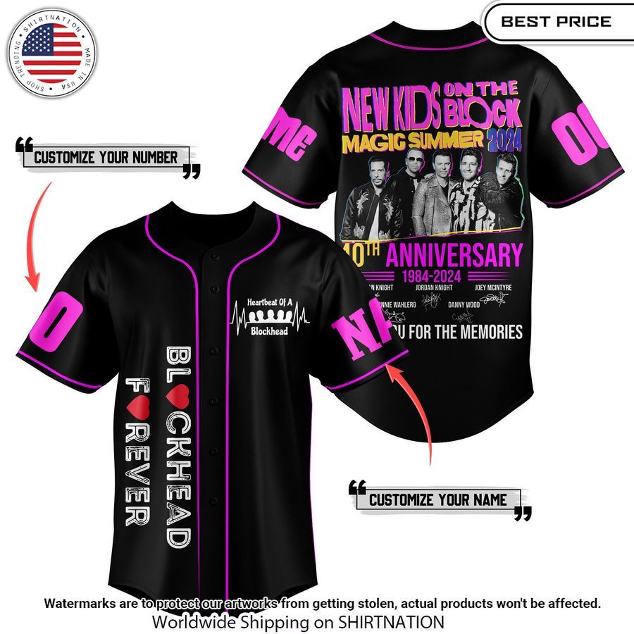 New Kids on the Block 40th Anniversary Custom Baseball Jersey