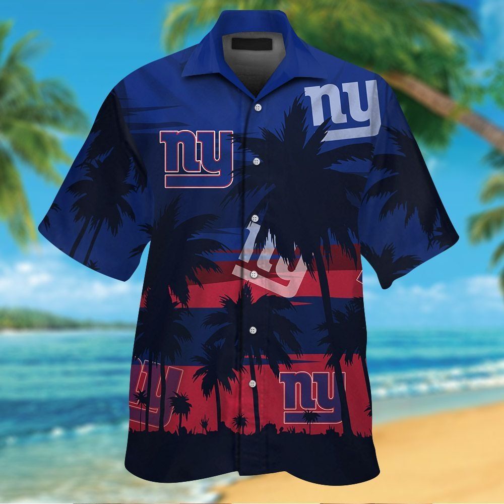 New York Giants Short Sleeve Button Up Tropical Hawaiian Shirt VER014
