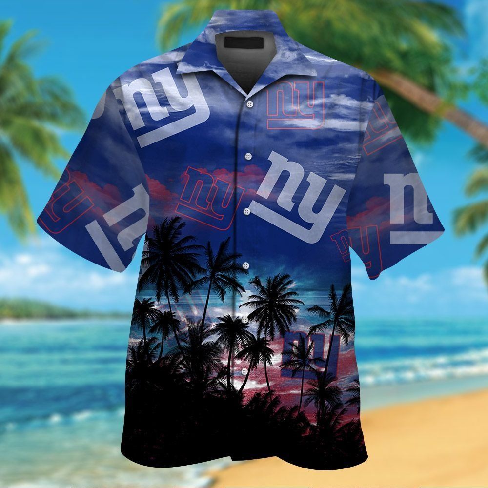 New York Giants Short Sleeve Button Up Tropical Hawaiian Shirt VER015