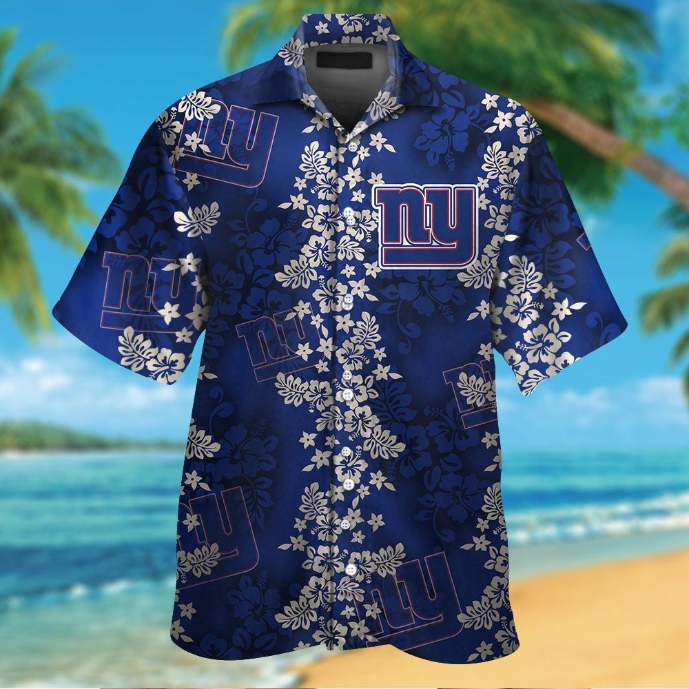 New York Giants Short Sleeve Button Up Tropical Hawaiian Shirt VER017