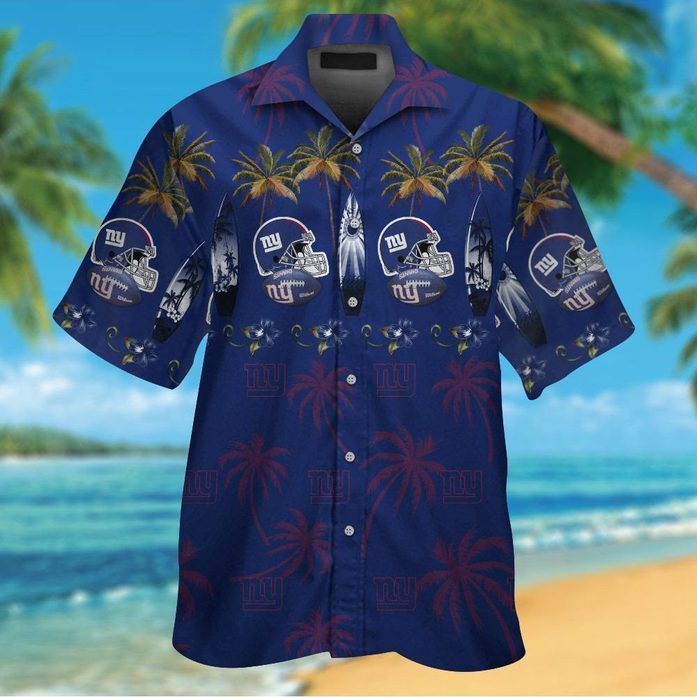 New York Giants Short Sleeve Button Up Tropical Hawaiian Shirt VER02