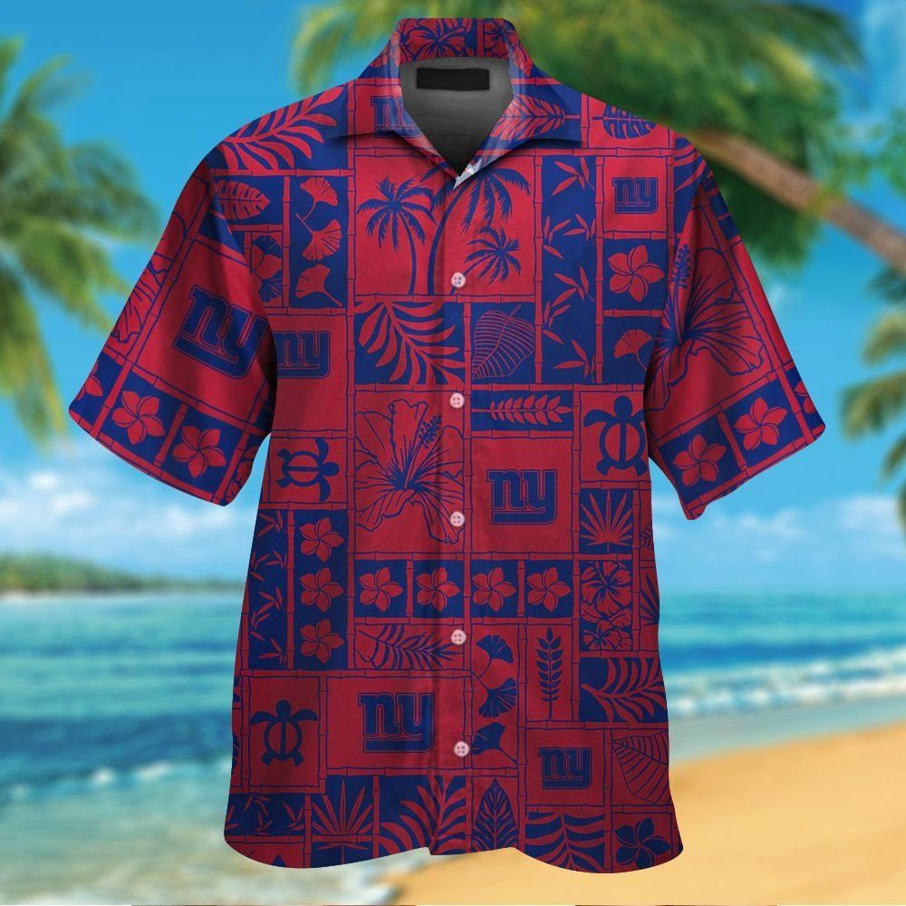 New York Giants Short Sleeve Button Up Tropical Hawaiian Shirt VER03