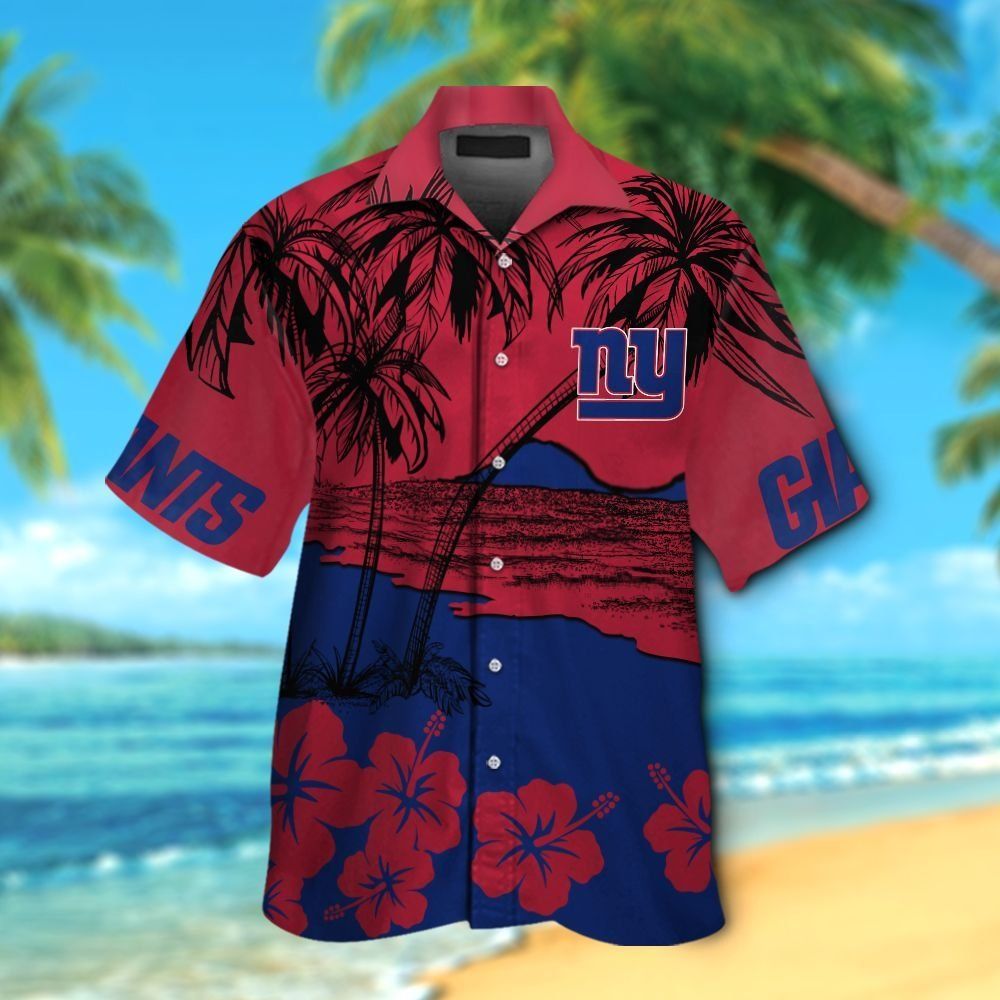 New York Giants Short Sleeve Button Up Tropical Hawaiian Shirt VER07