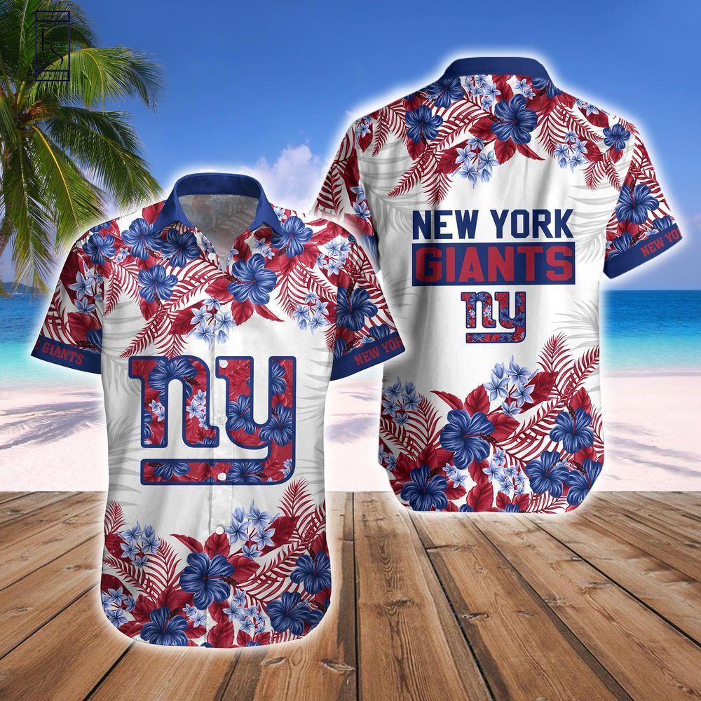 New York Giants Tropical Style Hawaiian Shirt Short Combo Set