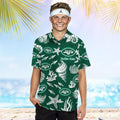 New York Jets Name Personalized Short Sleeve Button Up Tropical Hawaiian Shirt