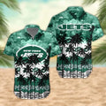 New York Jets Palm Trees Sunset Hawaiian Shirt