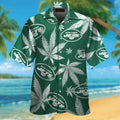 New York Jets Short Sleeve Button Up Tropical Hawaiian Shirt VER014
