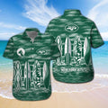 New York Jets Short Sleeve Button Up Tropical Hawaiian Shirt VER017