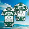 New York Jets Short Sleeve Button Up Tropical Hawaiian Shirt VER027