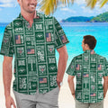 New York Jets Summer Commemorative Short Sleeve Button Up Tropical Hawaiian Shirt