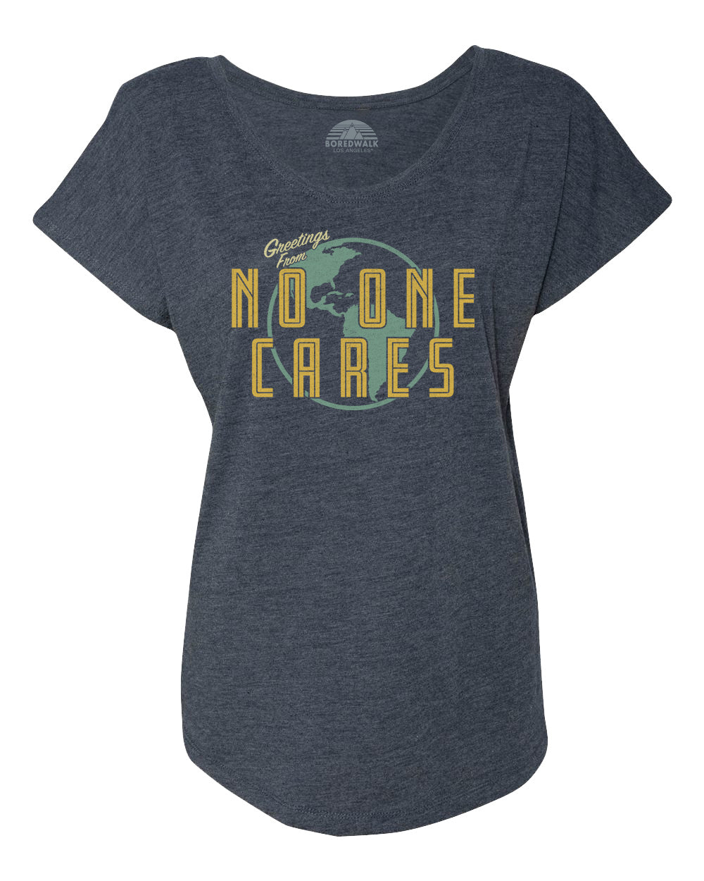 Women's Greetings From No One Cares Scoop Neck T-Shirt