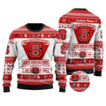 North Carolina State Wolfpack Football Team Logo Custom Name Personalized Ugly Christmas Sweater Holiday Party Men Women Plus Size