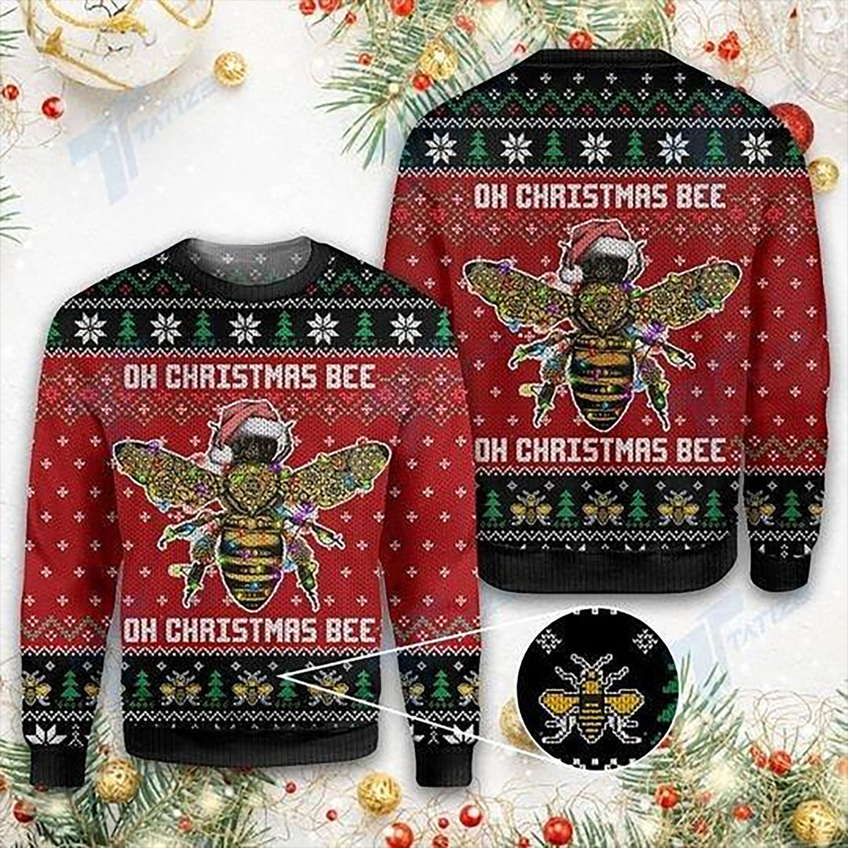 Oh Christmas Bee Beekeeping Ugly Christmas Sweater