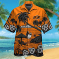 Oklahoma State Cowboys Short Sleeve Button Up Tropical Hawaiian Shirt VER027