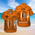 Oklahoma State Cowboys Short Sleeve Button Up Tropical Hawaiian Shirt VER09