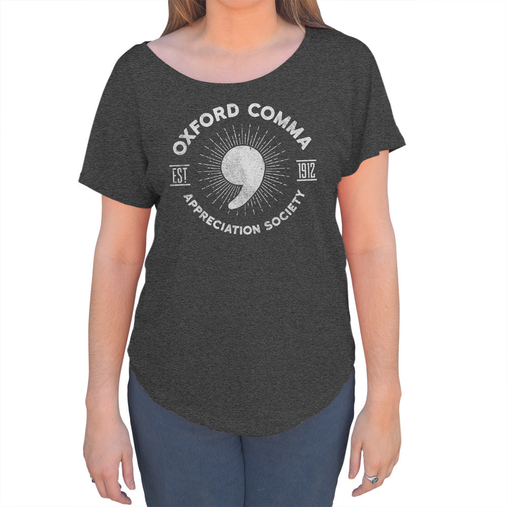 Women's Oxford Comma Appreciation Society Scoop Neck T-Shirt