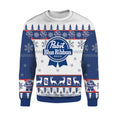 Pabst Blue Ribbon Beer Lovers Ugly Christmas Sweater