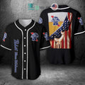 BEST Pabst Blue Ribbon Beer United States Flag black Baseball Jersey