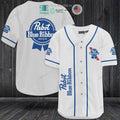 BEST Pabst Blue Ribbon Beer White Baseball Jersey