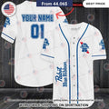 Pabst Blue Ribbon Custom Baseball Shirt
