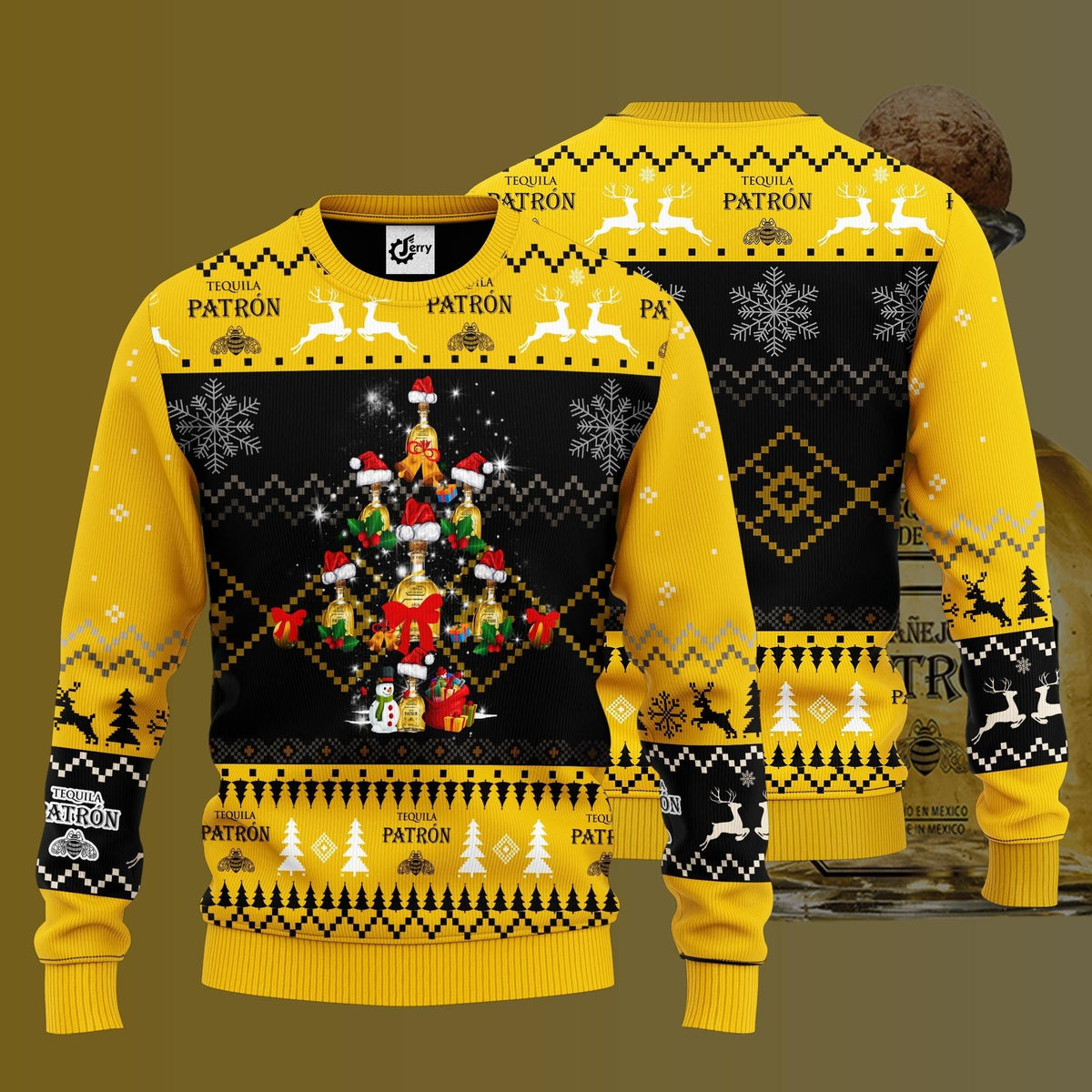 Patron Christmas Tree Ugly Christmas Sweater